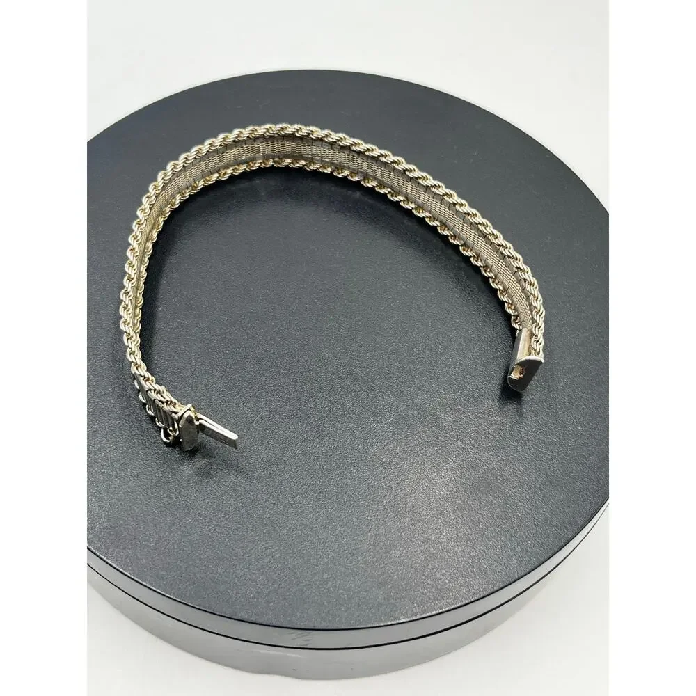 Milor Italy 925 Sterling Silver‎ Rope Chain Elegant Bracelet 7.5